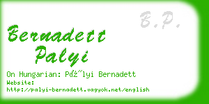 bernadett palyi business card